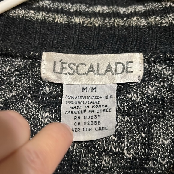 Patterned Grey and Black Quarter Zip Sweater - Picture 4 of 7